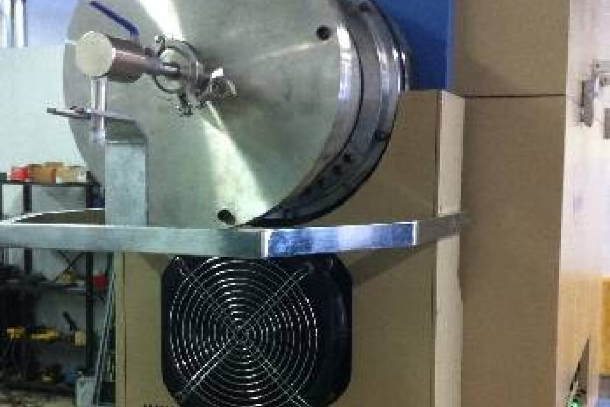 SentroTech vacuum atmosphere-controlled rotary tube furnace with cooling fan